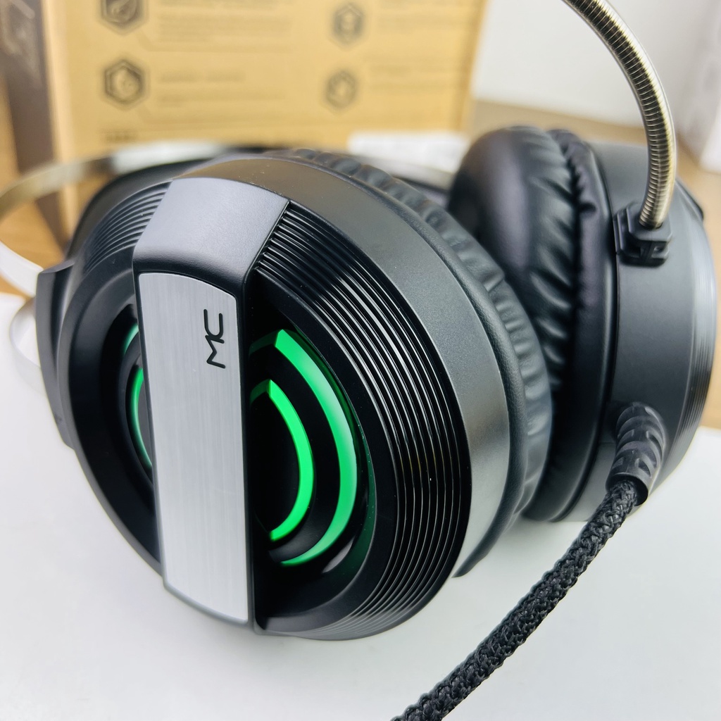 Tai nghe chụp tai máy tính GAMING MC Q9 có đèn LED đổi màu, có mic đàm thoại, headphone chơi game trên laptop, pc