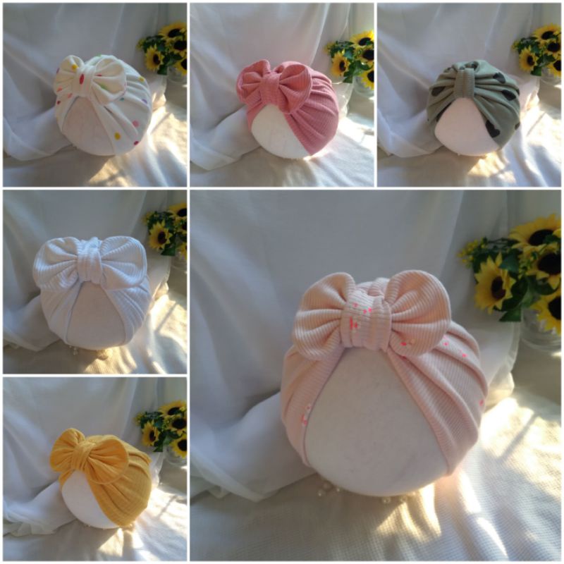 MŨ TURBAN NHIỀU MÀU NHIỀU KIỂU CHO BÉ TỪ SƠ SINH - 12 THÁNG Link 5/5