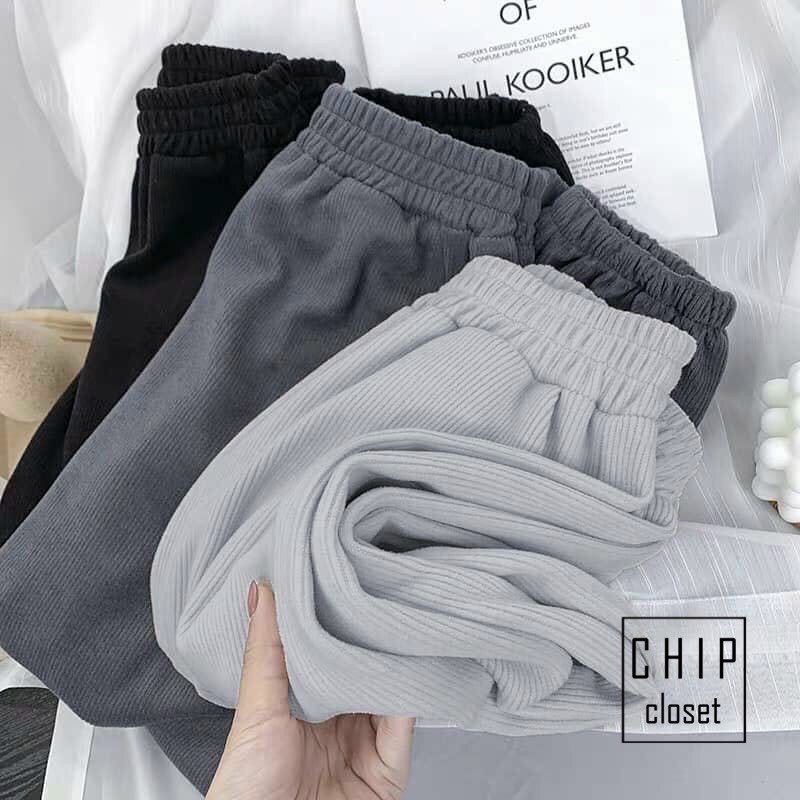Quần Jogger Nữ Bo Gấu, Quần Nỉ Bông Thu Đông Chất Tăm Không Xù Cực Đẹp Mặc Nhà Đi Chơi - QN002