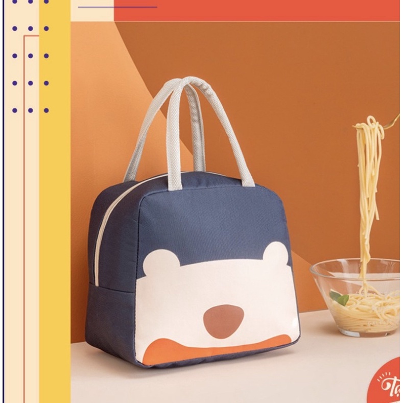 Túi Giữ Nhiệt Hình Gấu Xinh Xắn, Túi Giữ Nhiệt Đựng Hộp Cơm, Túi Mang Cơm - Chống Thấm Tiện Lợi