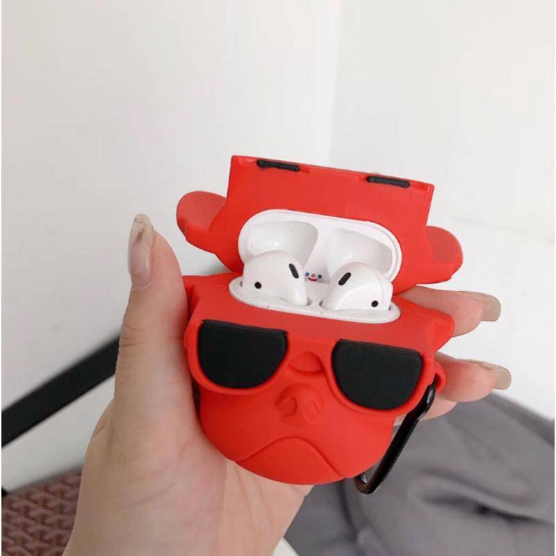 Vỏ Bảo Vệ Hộp Sạc Tai Nghe Airpods 1 2 3 Pro Bằng Silicon Mềm Hình Chú Chó Bull Dễ Thương