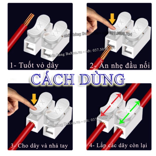 Đầu nối nhanh dây điện đôi
