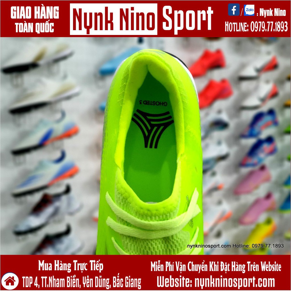 Giày Bóng Đá Adidas X Ghosted.3 Xanh Lá Vạch Tím HQ TF