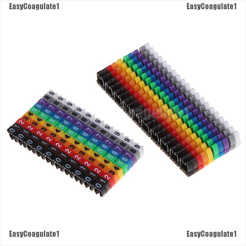 Kẹp đánh dấu nhiều màu dạng chữ C có chữ số dành cho dây cáp điện 1.5/ 2.5/ 4/ 6mm²