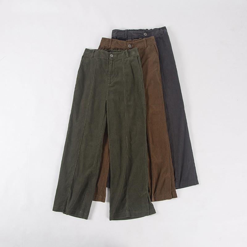 [CHỈ CÒN XANH] Ảnh thật Quần nhung tăm CÓ SẴN nữ xuất Nhật suông phong cách hoài cổ mẫu mới nhất 2020 [HOÀN 20%]