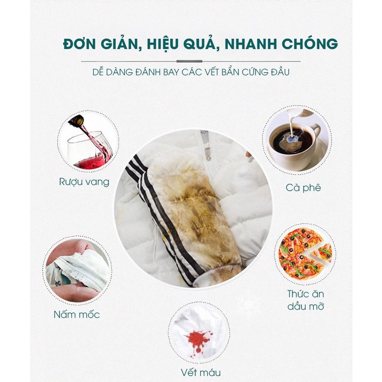 Tẩy trằng quần áo White Clean, thuốc tẩy mọi nấm mốc, ố vàng chánh phai mầu quần áo, an toàn cho da tay