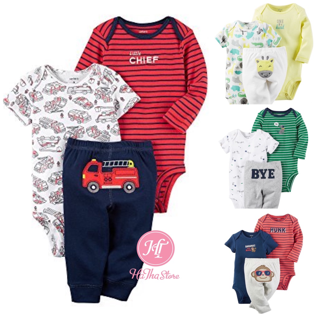 Set 3 món C'4RT£R dài bé trai (3-13kg)