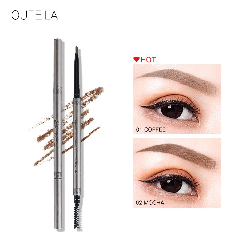 Chì Tán Lông Mày OUFEILA Chì kẻ mày không thấm nước Long Lasting Pigmented Easy Blend Eye Makeup Mỹ phẩm