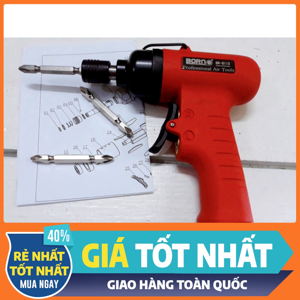 [ HÀNG CHÍNH HÃNG - GIÁ TỐT NHẤT ] Máy bắn vít hơi, Súng hơi bắn vít BORO đảo chiều Cao Cấp - Cho khách xem hàng