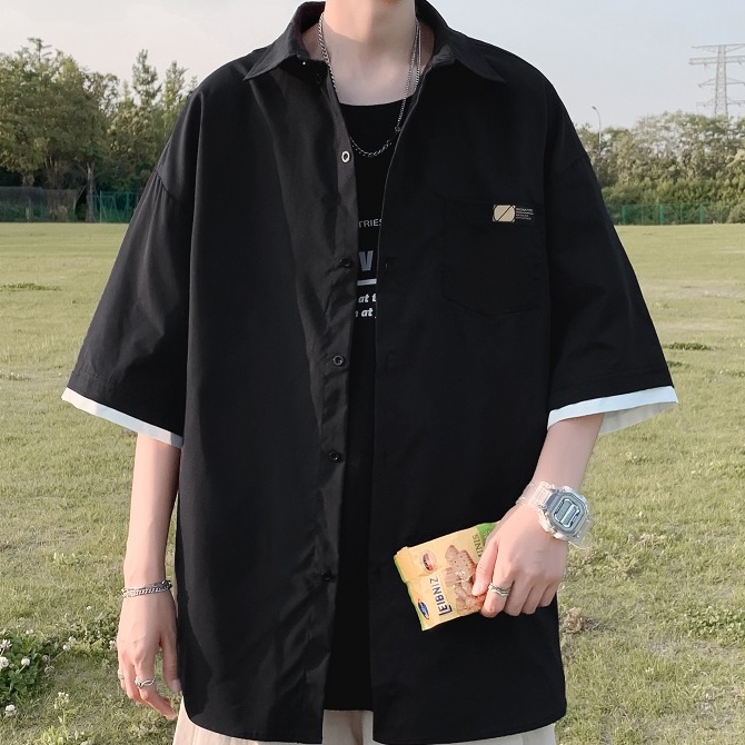 Áo sơ mi nam form rộng tay lỡ, áo sơ mi nam bigsize khoác ngoài ulzzang hàn quốc đi chơi đi học hàn quốc học sin