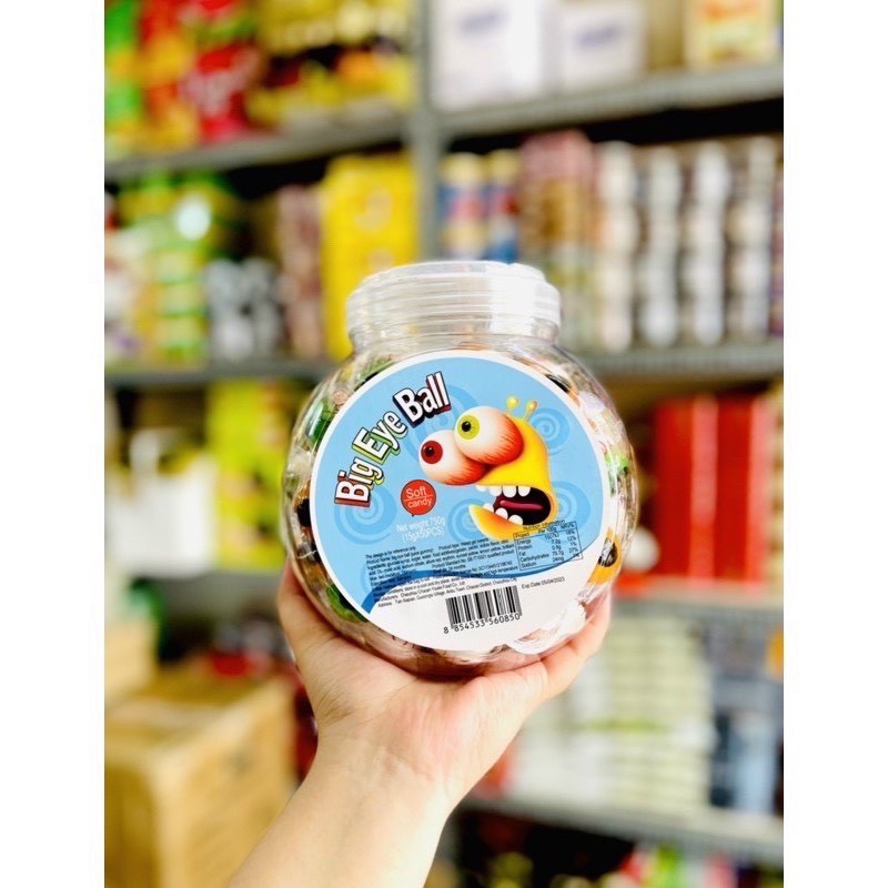 Kẹo dẻo có nhân hình con mắt/ vịt vàng/ xoài/ dưa hấu