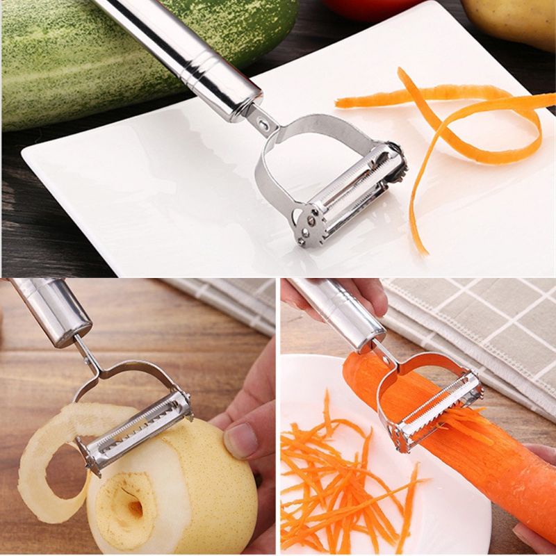 Bộ 3 Dao Nạo + Dao Gọt Hoa Quả + Dao Tỉa Inox Đa Năng