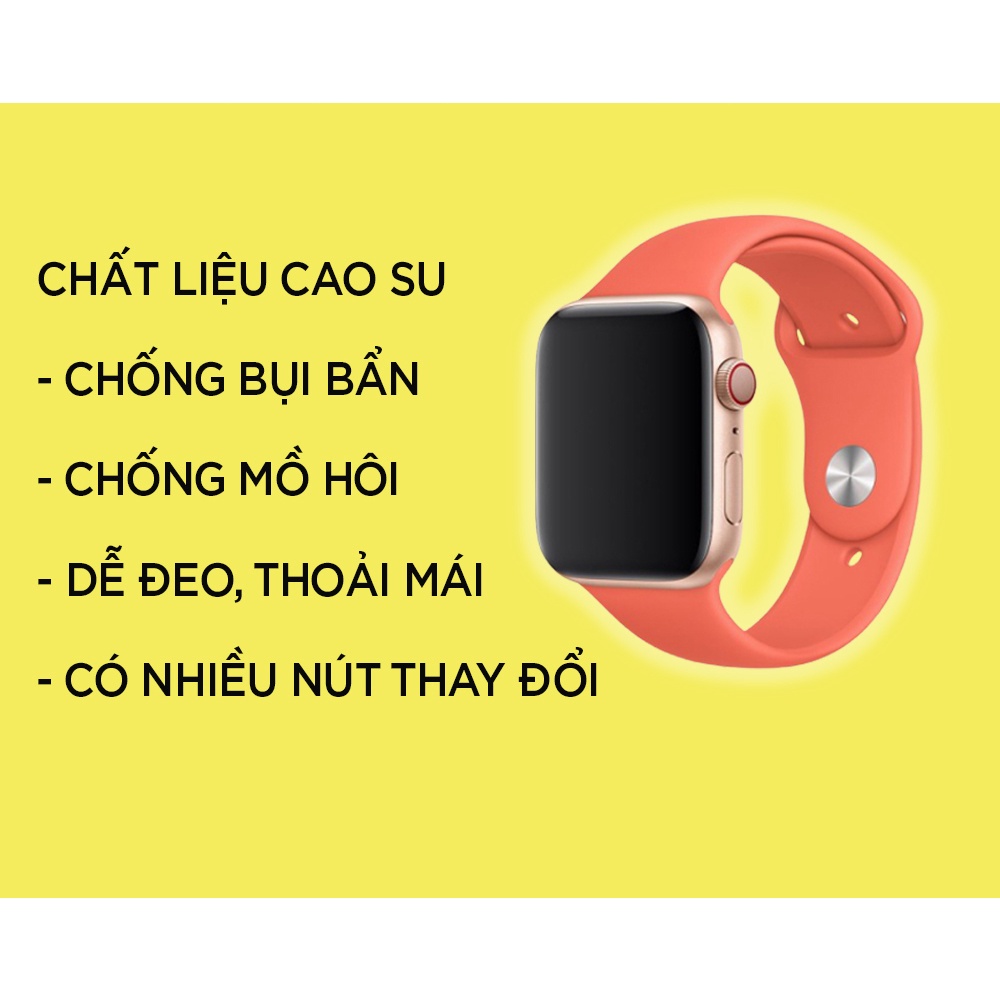 Dây Apple Watch cao su chống bẩn siêu mềm cho đồng hồ thông minh Series 1/2/3/4/5/6/SE T500 - Orio