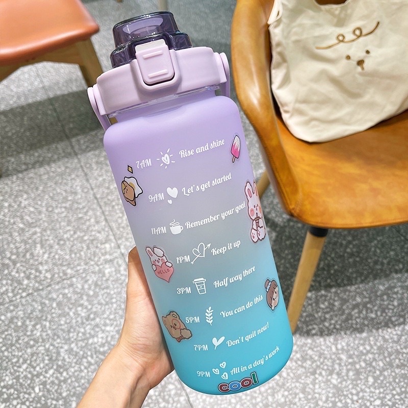 BÌNH NƯỚC 2L,2000ML - 1400 ML CAO CẤP. BÌNH NƯỚC CUTE, CÓ VẠCH CHIA