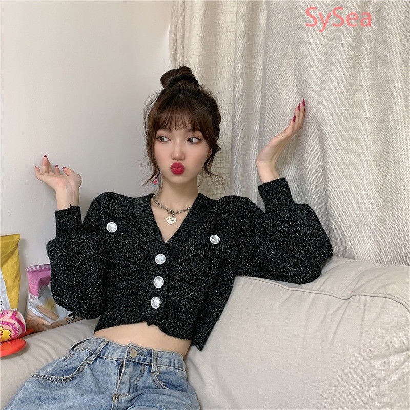 Áo sweater dệt kim tay dài thời trang mùa xuân cho nữ