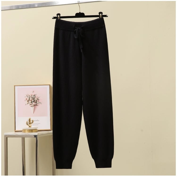 Quần Baggy Nữ Thun Gân Tre Xuất Hàn Mềm Mượt Form Dáng cực Đẹp Mặc 4 Mùa 107