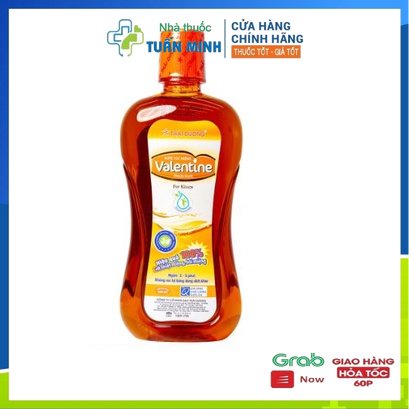 Nước súc miệng Valentine Sao Thái dương, bạc hà Thái dương giảm nhiệt miệng, hôi miệng, sâu răng 500ml