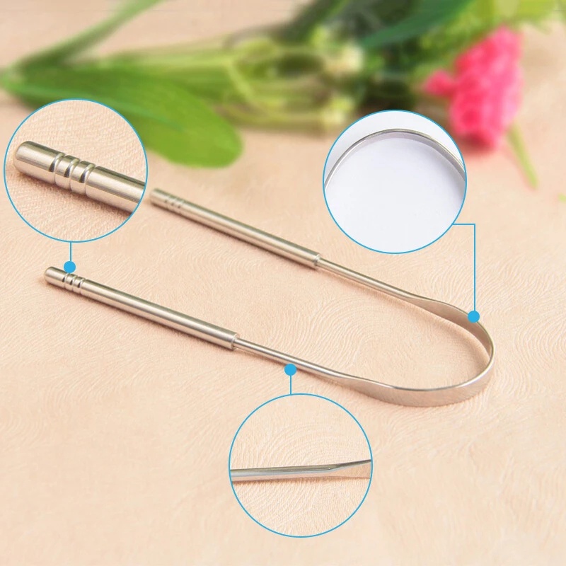 1 Dụng Cụ Vệ Sinh Lưỡi Bằng Thép Không Gỉ