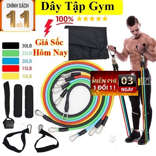 [ 𝑯𝑨̀𝑵𝑮 𝑳𝑶𝑨̣𝑰 1 ] Bộ 5 Dây Ngũ Sắc Tập Full Body 11 𝑴𝑶́𝑵  Dụng Cụ Tập Gym dụng cụ tập kháng lực tại nhà