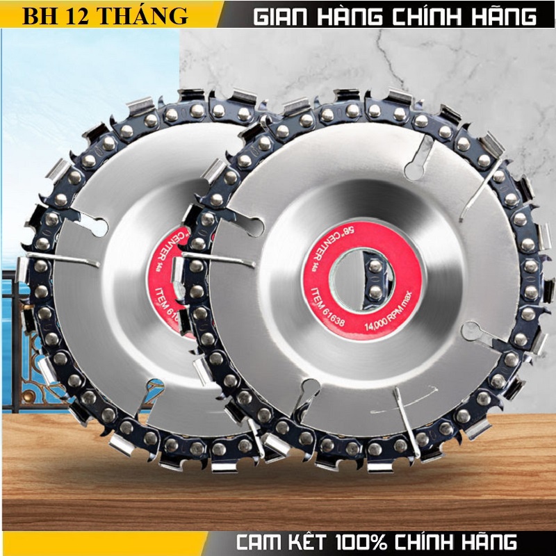 Lưỡi Cưa Xích Cắt Gỗ Gắn Cho Máy Mài Cầm Tay - Đĩa Cưa Xích Tròn 4 inch - Đĩa Phay Gỗ - Lưỡi Cắt Điêu Khắc Gỗ