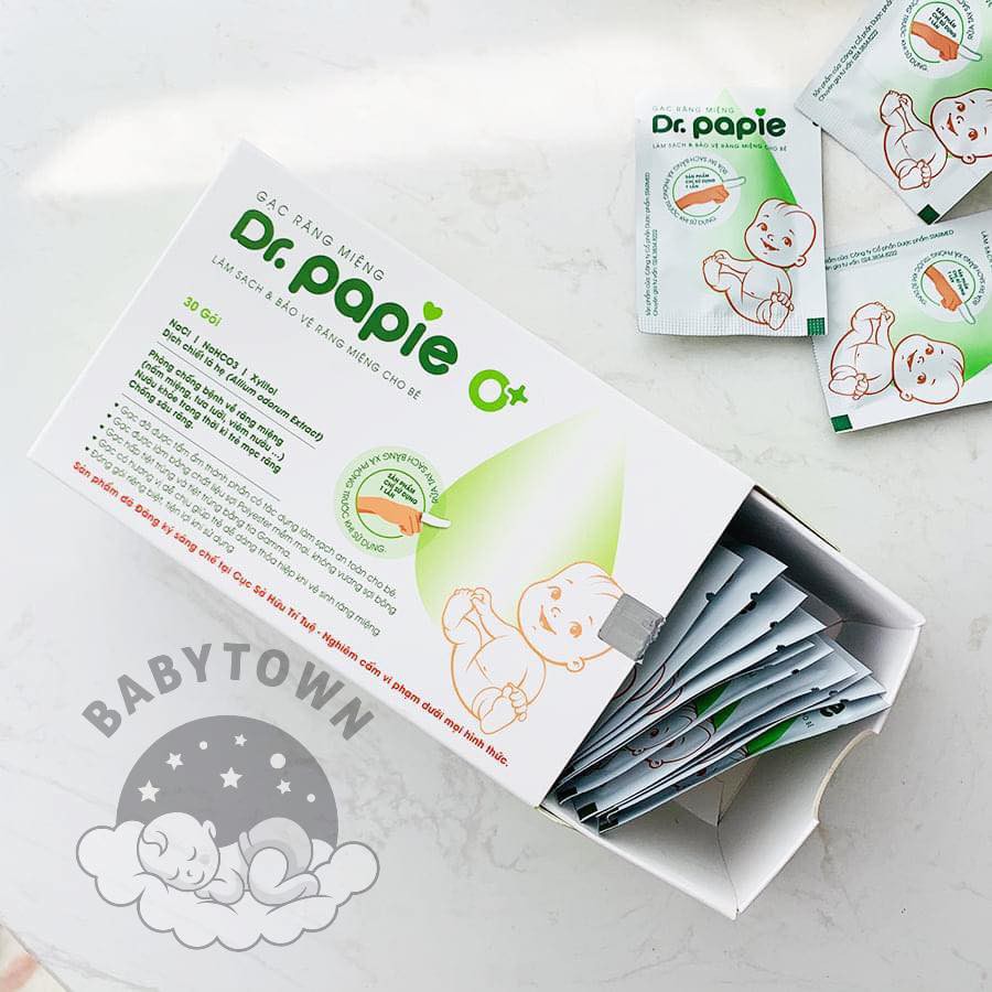 Gạc rơ lưỡi Dr.Papie ( Hộp 30 gói)