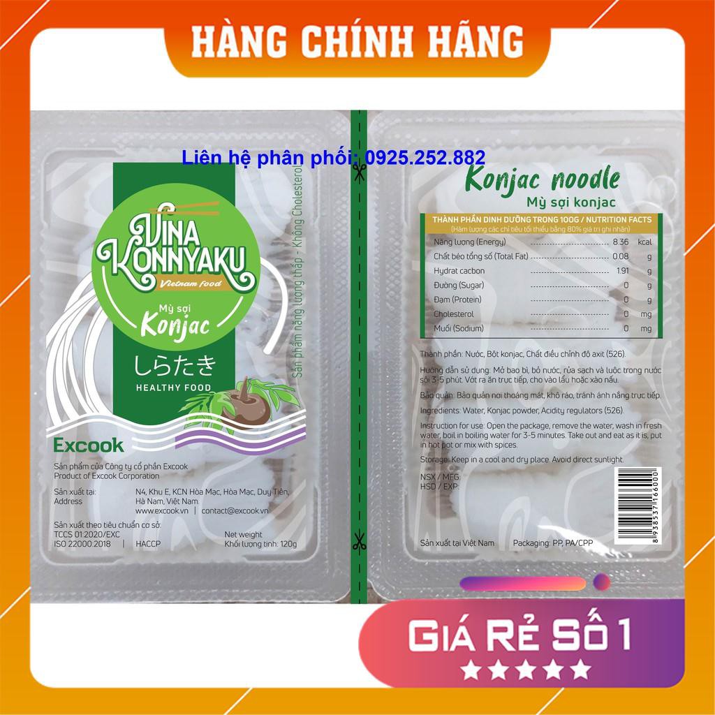 Mỳ Konjac / Mỳ Nưa - hộp đôi cuộn 120g - Không đường, không đạm, không cholesterol - giảm cân, giảm béo, ăn kiêng