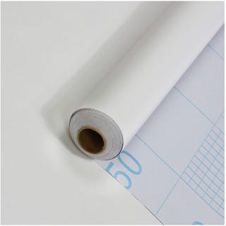 Decal giấy dán tường màu trắng bề mặt nhám khổ 45cm keo sẵn