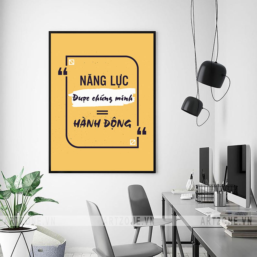 Tranh động lực Cao cấp Năng lực được chứng minh = hành động