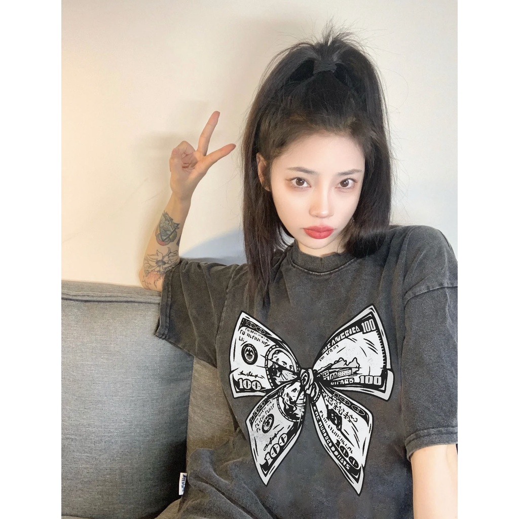 Áo thun form rộng unisex chất vải cotton MT003 Miucho Brand in graphic