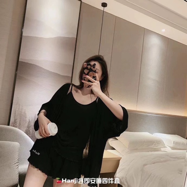 Set đồ mùa hè 4 món 100% cotton mềm co dãn