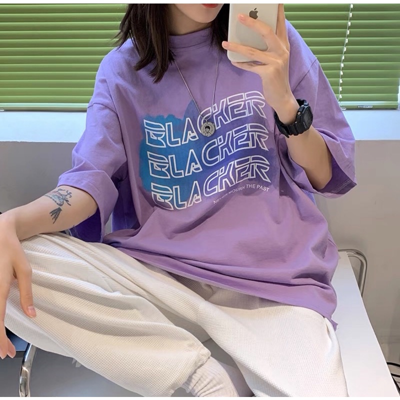 Áo phông tay lỡ form rộng, áo thun unisex nam nữ chất cotton LL032