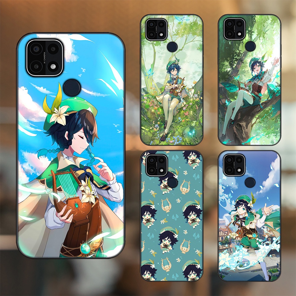 Ốp lưng Oppo A15, A15s viền đen in hình Venti Genshin Impact