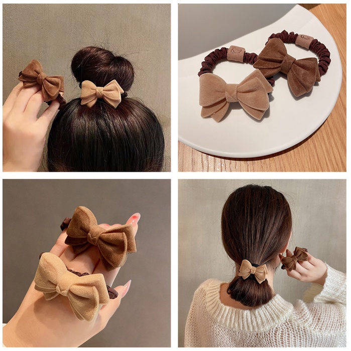 Dây Buộc Tóc Thắt Nơ Màu Sắc Ngọt Ngào Xinh Xắn Cho Nữ