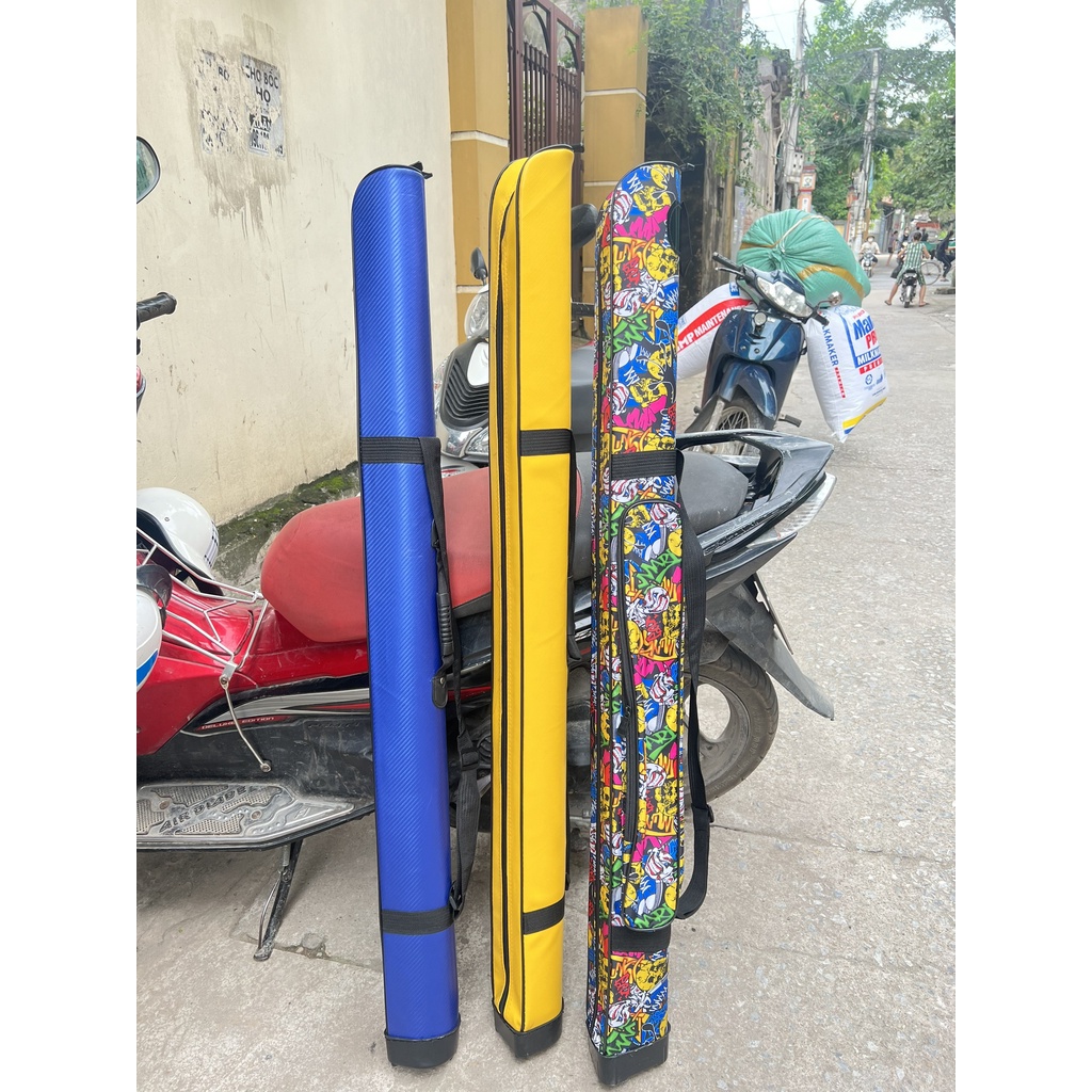 Bao đựng cần câu 1 ngăn dài 1m25 ngăn da PU cao cấp, dày dặn