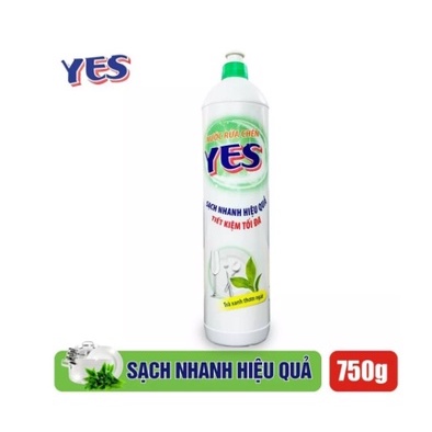 ( Chính hãng LIX ) Nước rửa chén YES 750ml đánh bay dầu mỡ, sạch bóng, an toàn khi sử dụng LIXCO