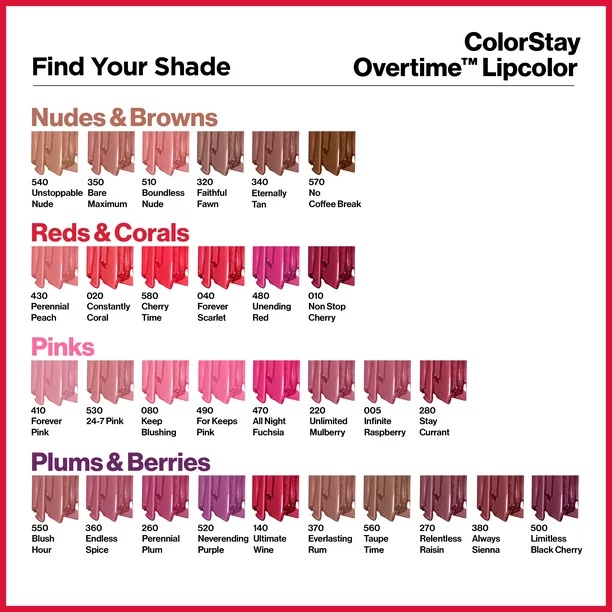 Son Revlon Colorstay Overtime 16h