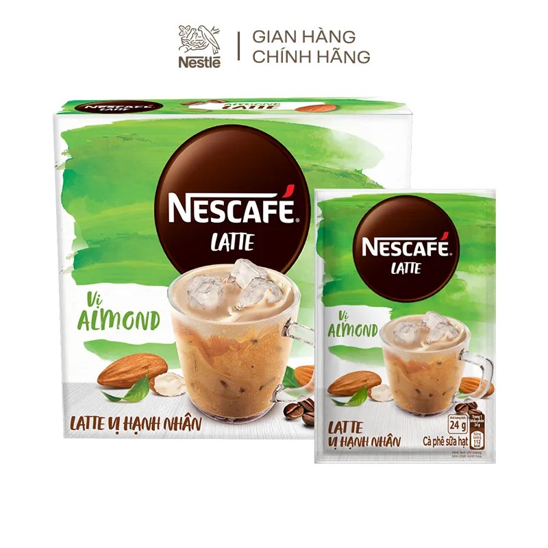 Combo 2 hộp Cà phê sữa hạt NESCAFÉ Latte vị Hạnh Nhân BAO BÌ MỚI (10 gói x 24g) | WebRaoVat - webraovat.net.vn