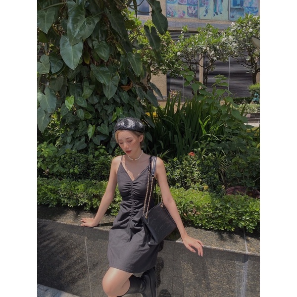 Jee- Black Narla dress- Đầm đen rút nhún