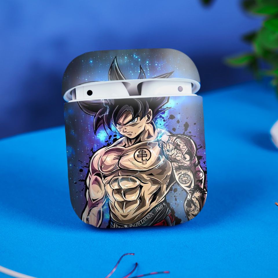 Miếng dán skin cho AirPods in hình Songoku Dragon Ball - 7vnr033 (AirPods 1 / 2 / Pro)