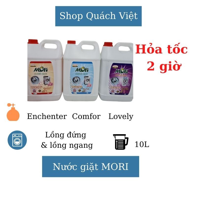 Nước giặt cao cấp MORI hương Comfor/ Enchenter/Lovely, can 10L