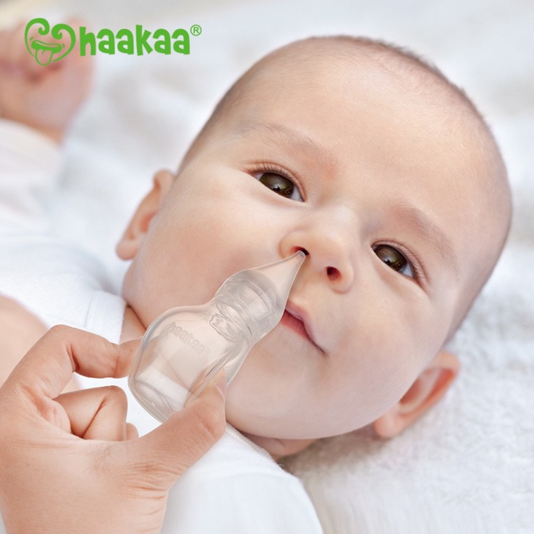 Ống hút dịch mũi silicone Haakaa, Giúp bé thông thoáng mũi, hết ngẹt mũi