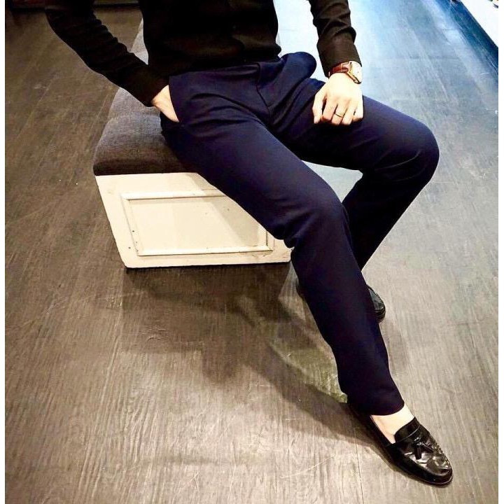 Quần Tây nam Vải Tuyết Hàn đẹp chất chống xù nhăn, cam kết đẹp như hình(Tím Than)