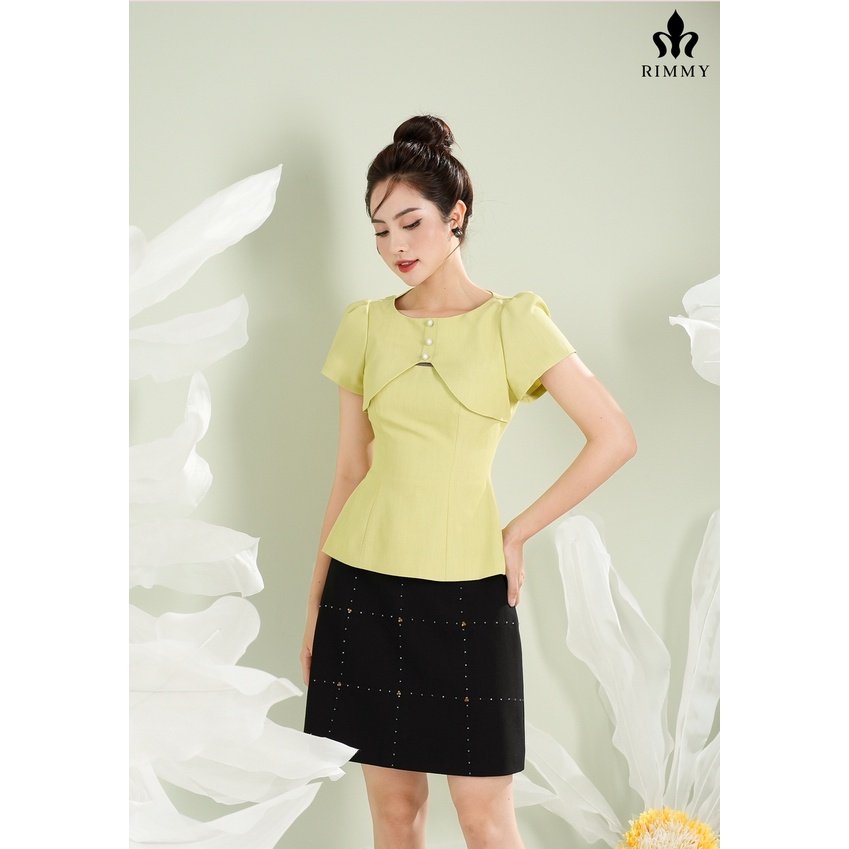 Áo sơ mi xanh cốm cách điệu Risy By Rimmy