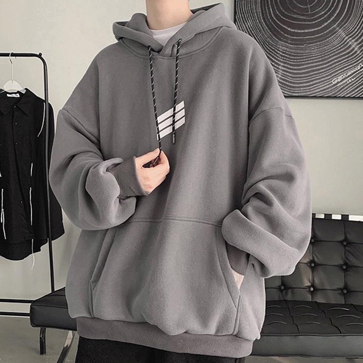 Áo hoodie nam form rộngnỉ dày có mũ unisex thời trang Hàn Quốc