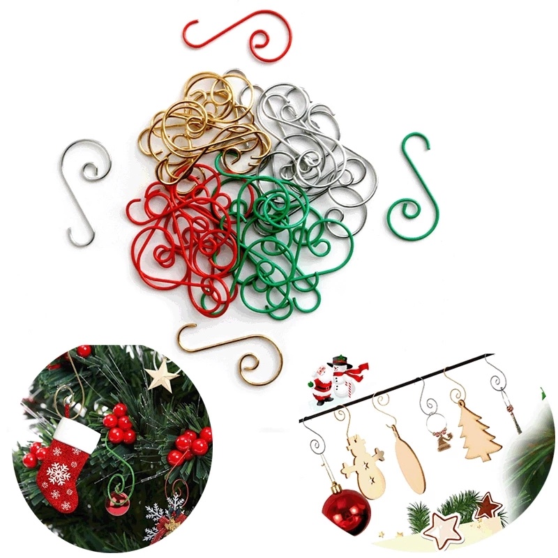 Set 20 Móc Treo Đồ Hình Chữ S Trang Trí Cây Thông Noel