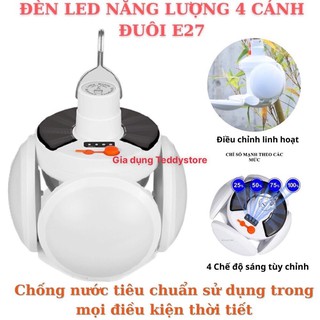 Đèn led tích điện năng lượng mặt trời hình cánh hoa siêu sáng công suất 100w có 5 chế độ sáng