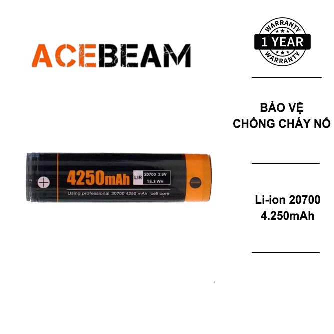 Pin sạc cao cấp dự phòng ACEBEAM 20700 dung lượng 4250 mAh