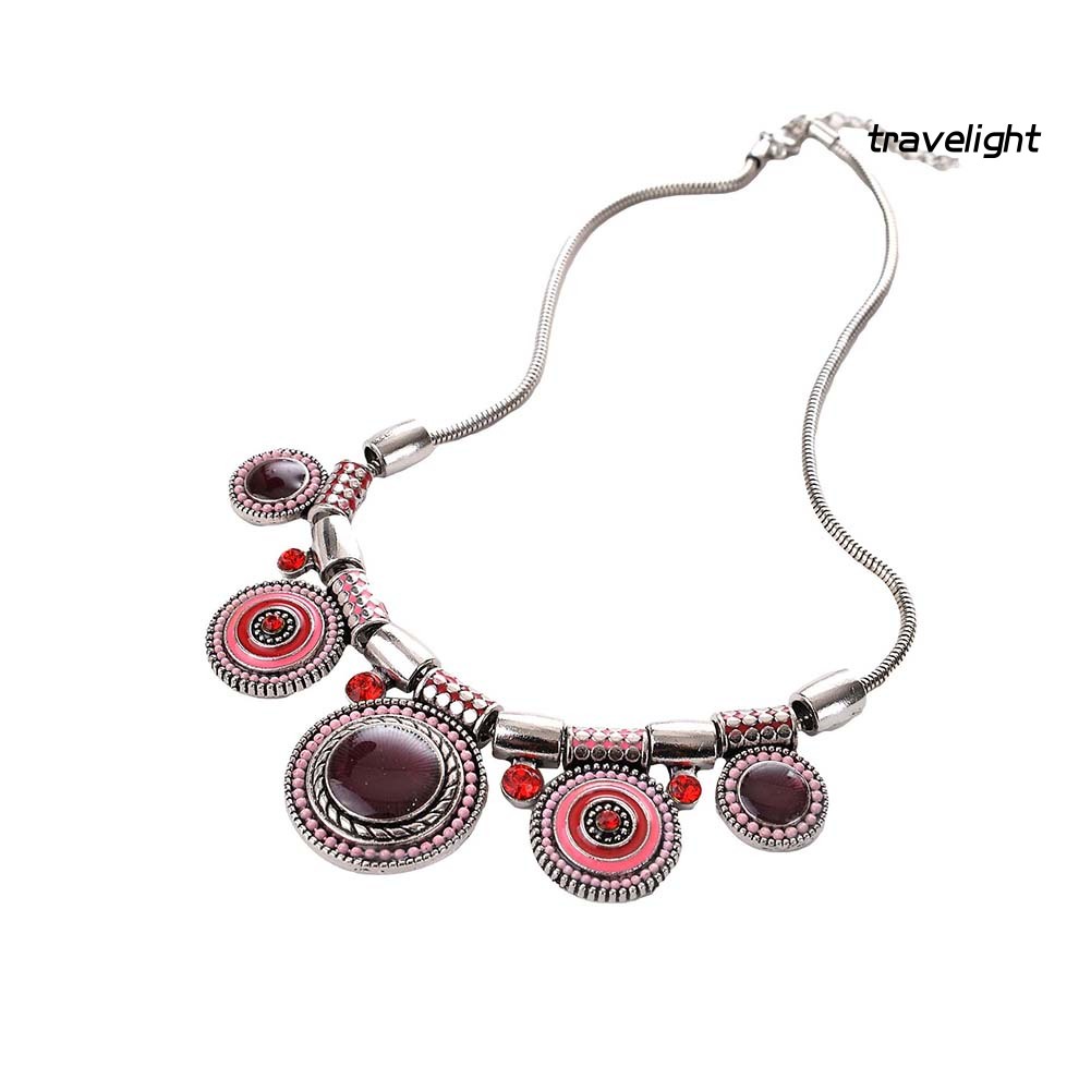 Vòng cổ Mặt Tròn Đính Đá Thời Trang Dành Cho Nữ