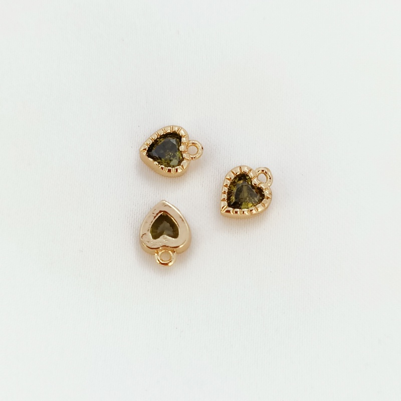 hạt charm Mặt Trang Sức Hình Trái Tim Bằng Đồng 14K Màu Sắc Vàng Đồng DIY