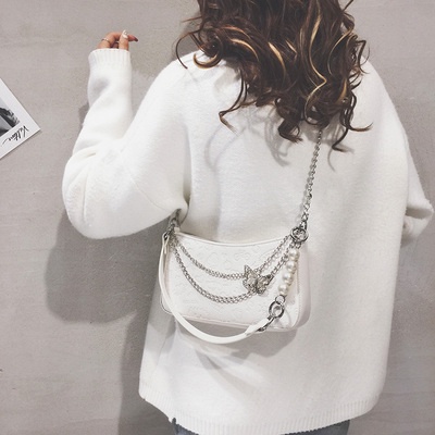 Túi xách nữ túi kẹp nách da kèm phụ kiện dây xích cánh bướm 1999store_official